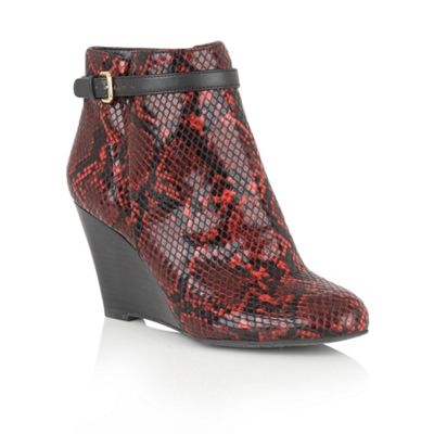 Red 'Aiken' animal print shoe boots